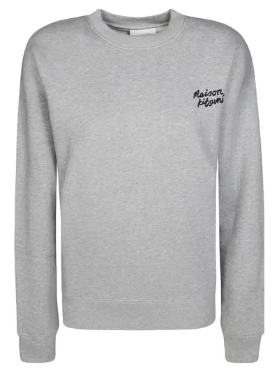 Maison Kitsuné Maison Kitsune Felpa Girocollo Logo In Gray