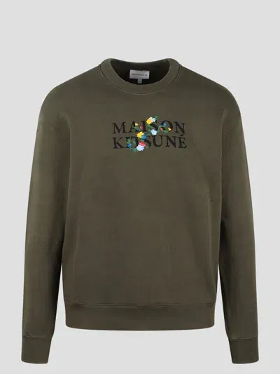 Maison Kitsuné Maison Kitsune Flowers Comfort Sweatshirt In Green