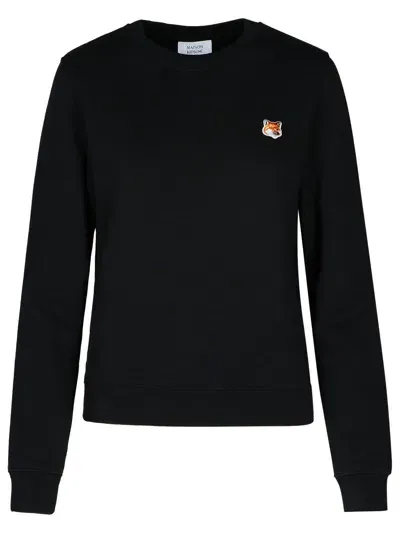 Maison Kitsuné Fox Head Black Cotton Sweatshirt