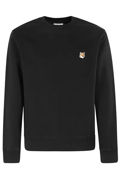 Maison Kitsuné Fox Head Patch Regular Sweatshirt In Black