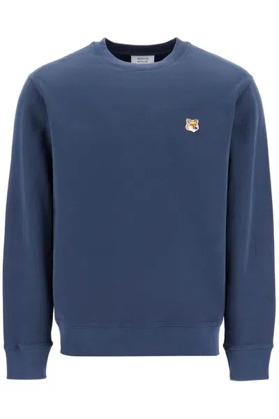 Maison Kitsuné Maison Kitsune 'fox Head Patch Sweatshirt With In Blue