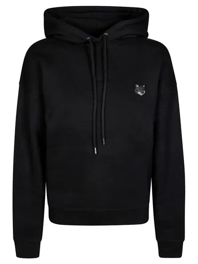 Maison Kitsuné Bold Fox Cotton Hoodie In Black