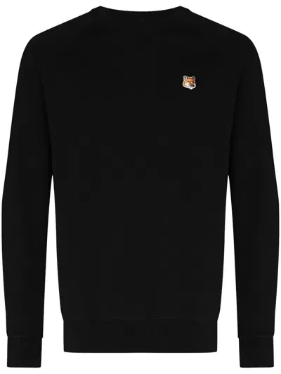 Maison Kitsuné Fox Head Patch Classic Sweatshirt In Black