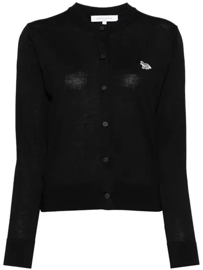 Maison Kitsuné Knitted Cardi-coats In Black