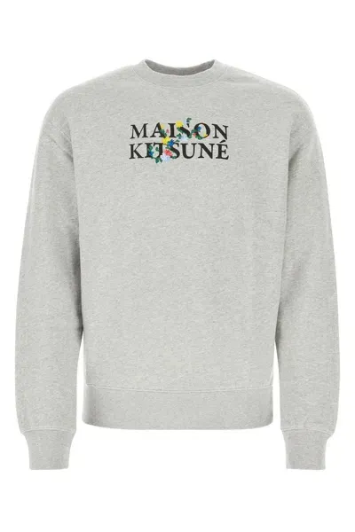 Maison Kitsuné Melange Grey Cotton Sweatshirt