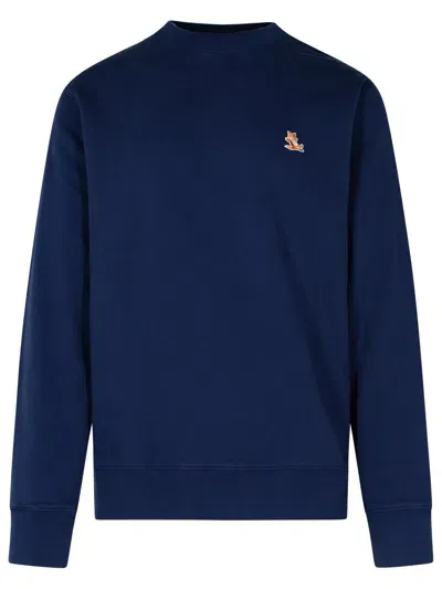 Maison Kitsuné Navy Cotton Sweatshirt In Black