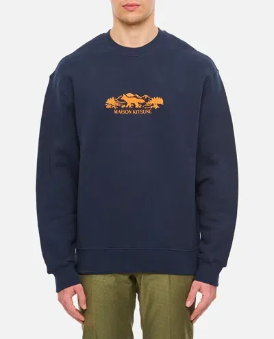 Maison Kitsuné Outdoor Profile Fox Comfort Sweatshirt In Blue