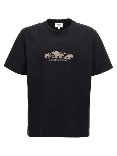 Maison Kitsuné Outdoor Profile Fox T-shirt In Black