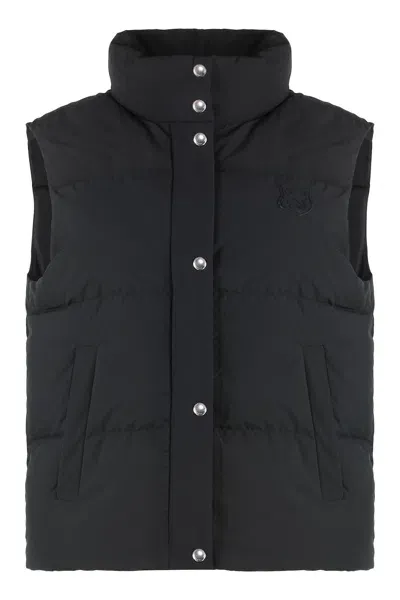 Maison Kitsuné Sleeveless Puffer Vest In Black