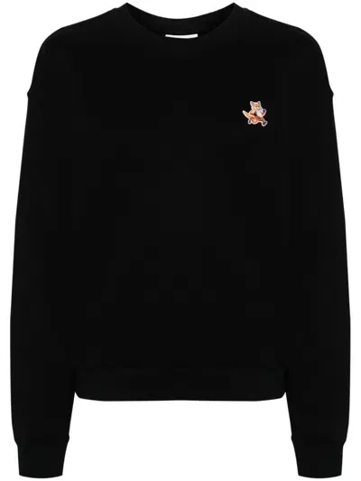 Maison Kitsuné Maison Kitsune' Speedy Fox Cotton Sweatshirt In Black