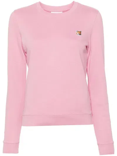 Maison Kitsuné Maison Kitsune` Sweatshirt With Fox Head Application In Pink