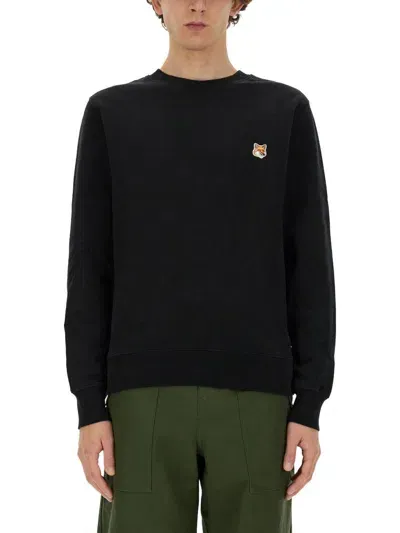 Maison Kitsuné Sweatshirt With Fox Head Patch In Black