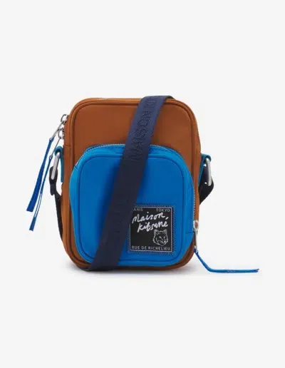 Maison Kitsuné "the Traveller" Crossbody Pouch Accessories In P261 Tobacco