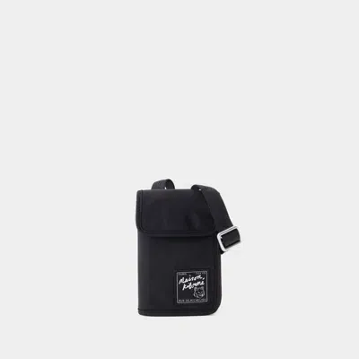 Maison Kitsuné "the Traveller" Neck Pouch In Black