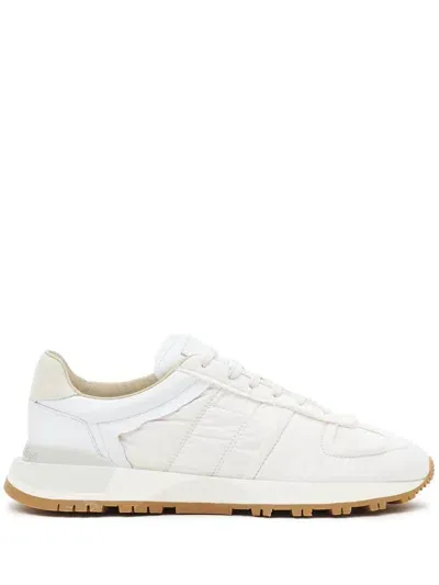 Maison Margiela Ivory Fabric 50-50 Sneakers In White