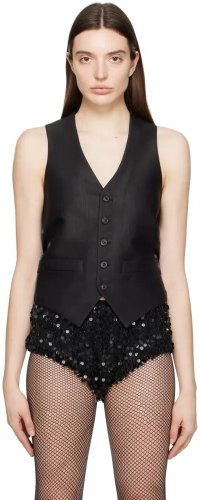 Maison Margiela Black Paneled Vest In 900 Black