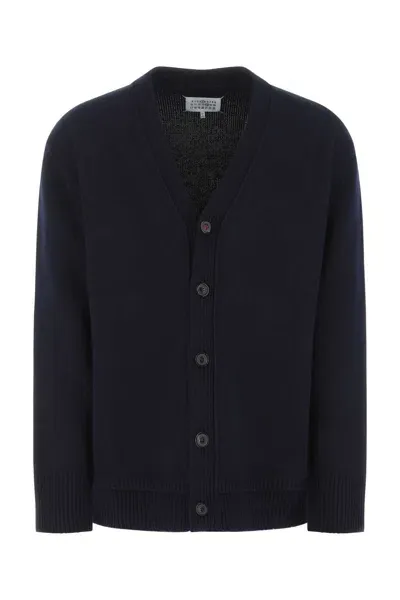 Maison Margiela Blue Wool Blend Oversize Cardigan