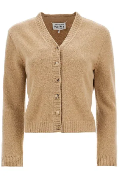 Maison Margiela Cardigan In Lambswool In Neutral