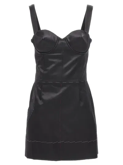 Maison Margiela Contrast Stitching Corset Dress In Black