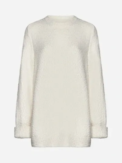 Maison Margiela Cotton-blend Sweater In Off White