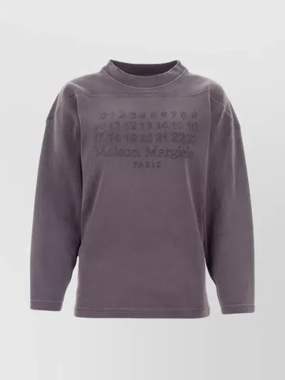 Maison Margiela Embroidered Numbering Cotton Sweatshirt In 392