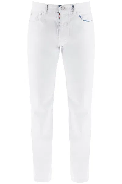 Maison Margiela Jeans In Coated Denim In White