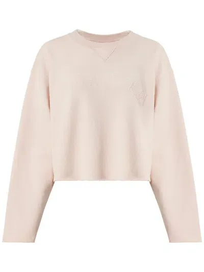 Maison Margiela Logo-appliqué Cotton Sweatshirt In Pink