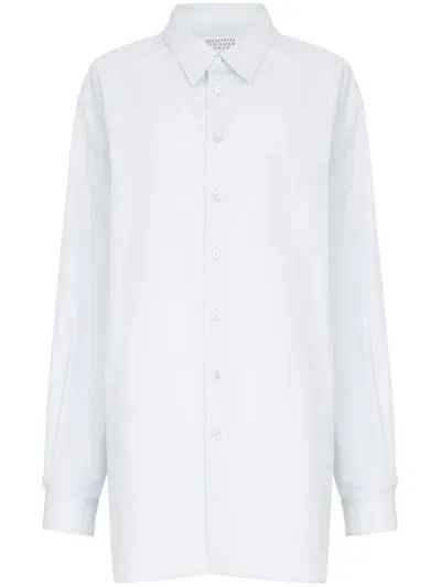 Maison Margiela Long-length Cotton Shirt In White