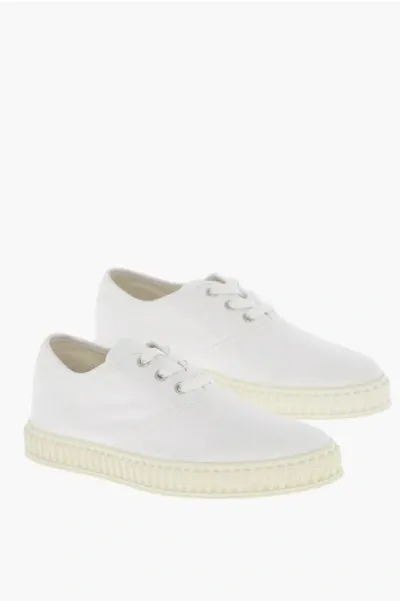 Maison Margiela Mm22 Canvas Low-top Sneakers With Rubber Sole In Neutral