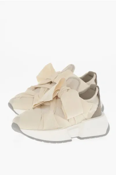 Maison Margiela Mm6 Low-top Tape Sneakers With Rubber Sole In Neutral