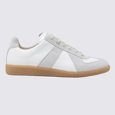 Maison Margiela Off White Leather And Grey Suede Replica Sneakers