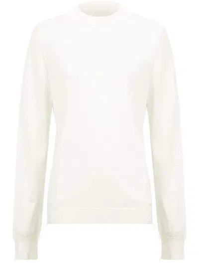 Maison Margiela Ribbed-edge Wool Sweater In White