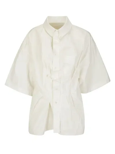 Maison Margiela Runched Collared Short In White