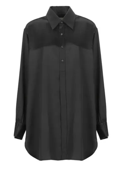 Maison Margiela Silk Shirt In Black