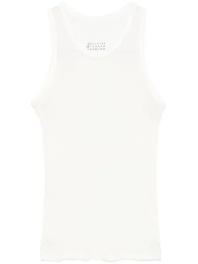 Maison Margiela Silk Tank Top In Crema