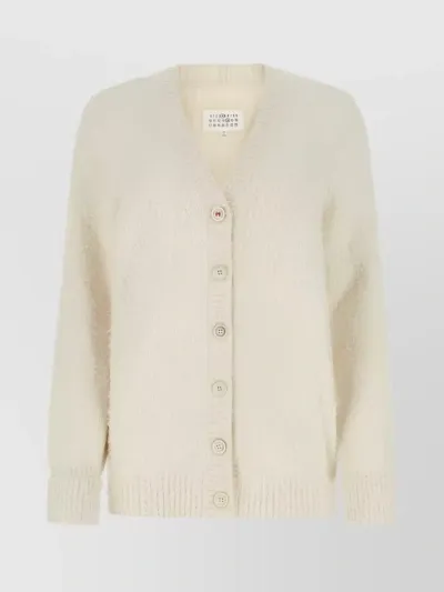 Maison Margiela Ivory Cotton Blend Oversize Cardigan White  Donna Xs