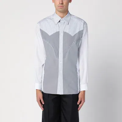 Maison Margiela Striped Patchwork Shirt In White