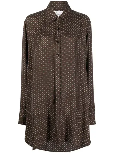 Maison Margiela Long-sleeve Button-fastening Shirt In Brown