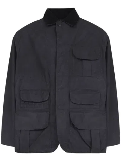 Maison Margiela Waxed Cotton Utility Jacket In Black