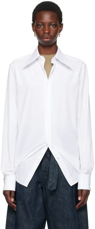 Maison Margiela White Oxford Shirt In 100 White