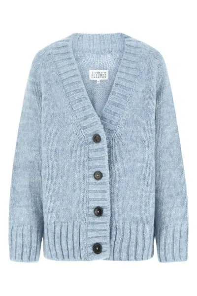 Maison Margiela Woman Light Blue Alpaca Blend Oversize Cardigan