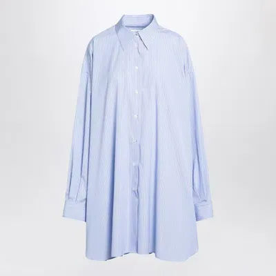 Maison Margiela Women's Blue Striped Shirt In Light Blue