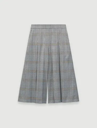 Maje Pantalon À Carreaux Façon Bermuda In Gray