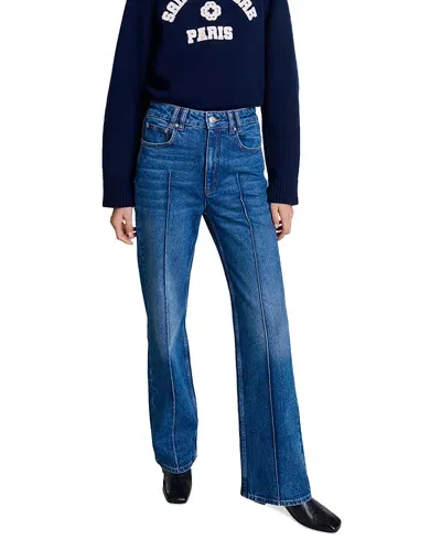 Maje Plouf High Rise Jeans In Blue