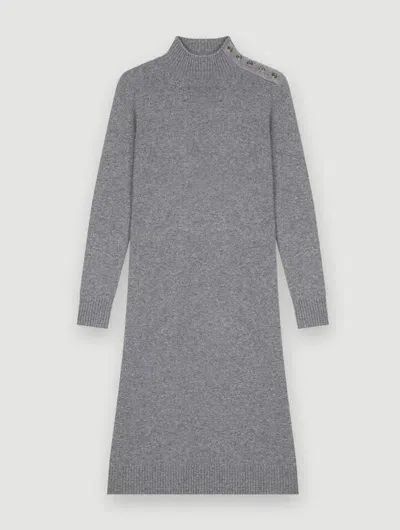 Maje Robe Longue En Cachemire In Gray