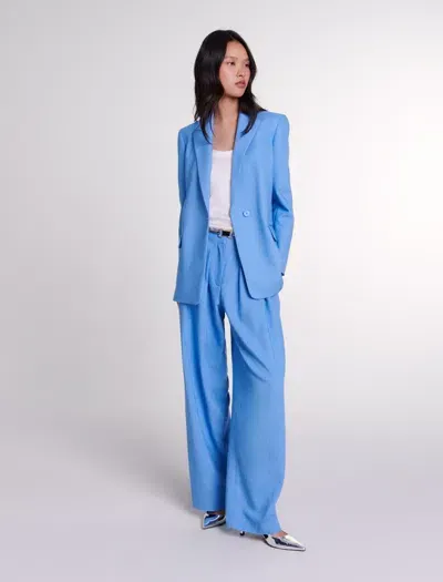 Maje Suit Jacket In Blue