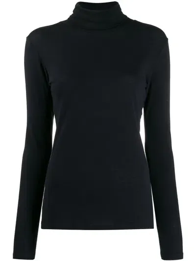 Majestic Cashmere Blend High-neck Sweater In Blue