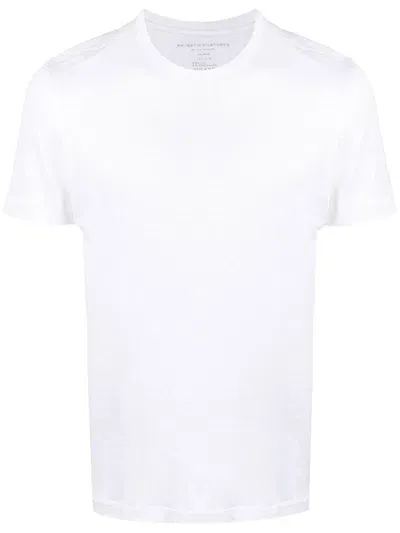 Majestic Chenille-texture Fitted T-shirt In White