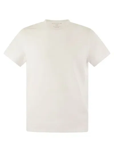 Majestic Crew-neck Cotton T-shirt In White