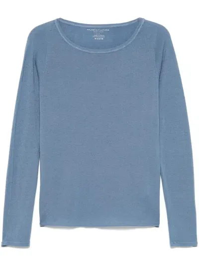 Majestic Fine-knit Sweater In Blue